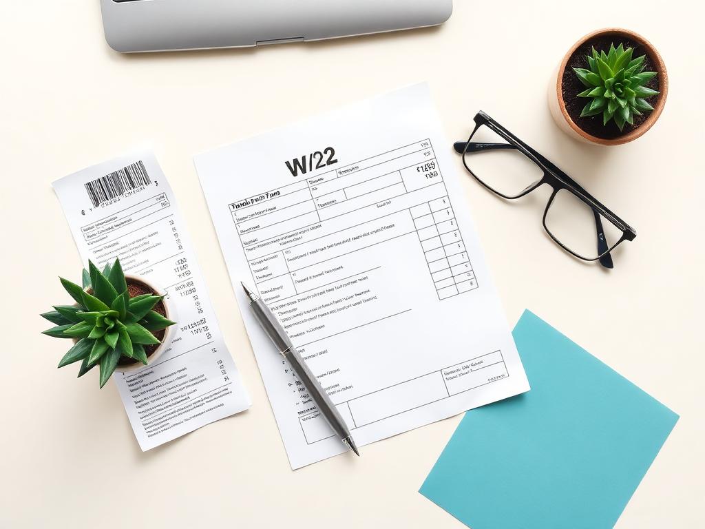 W-2 tax form on a laptop